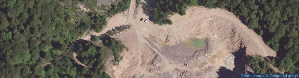 Zdjęcie satelitarne Kamieniołom Rabe - odsłonięcie piaskowców istebniańskich