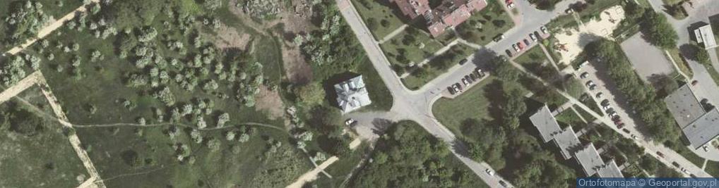 Zdjęcie satelitarne Karcer obozowy KL Plaszow tzw. Szary Dom