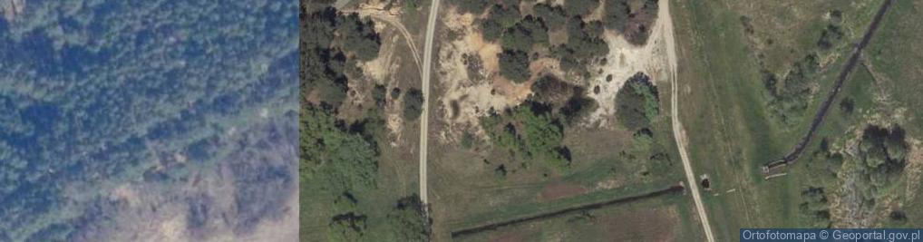 Zdjęcie satelitarne Odsłonięcie osadów w krawędzi terasy rz. Wisła