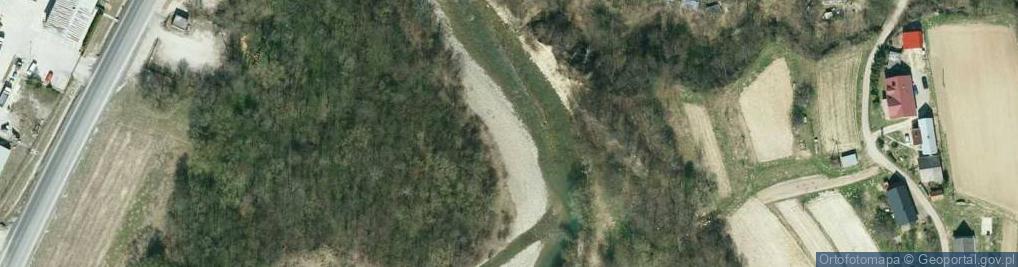 Zdjęcie satelitarne Stożek napływowy nad rz. Jasiołka