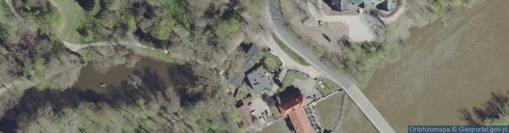 Zdjęcie satelitarne Mała elektrownia wodna "Żagań I" na rz. Bóbr.