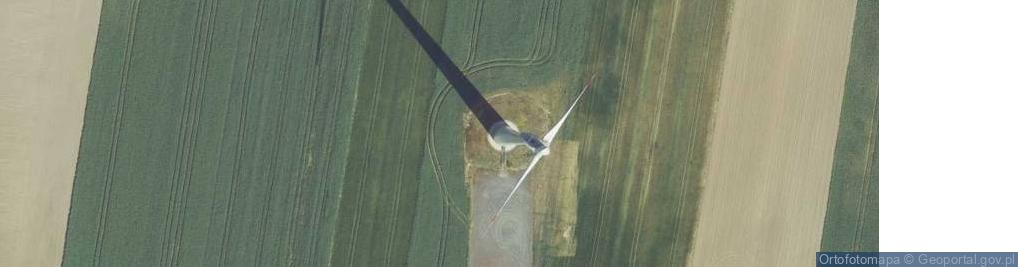 Zdjęcie satelitarne Turbina wiatrowa farmy wiatrowej "Baczyna".