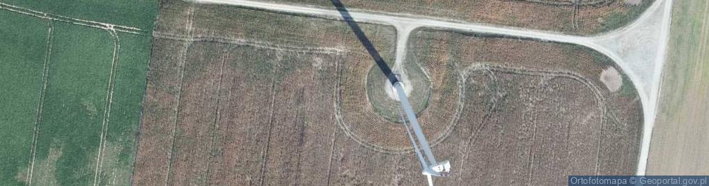 Zdjęcie satelitarne Turbina wiatrowa farmy wiatrowej Mycielin