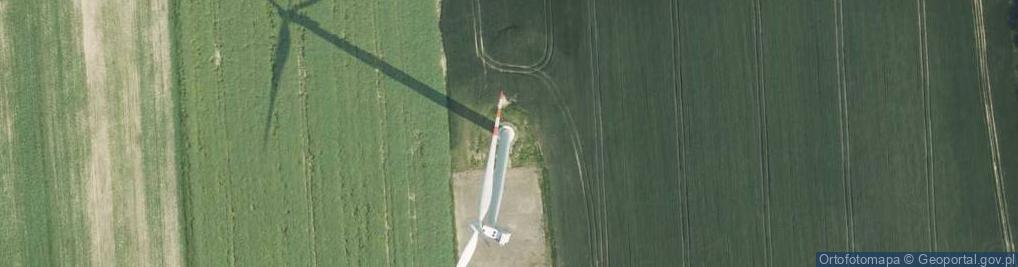 Zdjęcie satelitarne Turbina wiatrowa farmy wiatrowej "Rzepin".