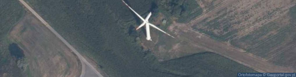 Zdjęcie satelitarne Turbina wiatrowa farmy wiatrowej Tychowo