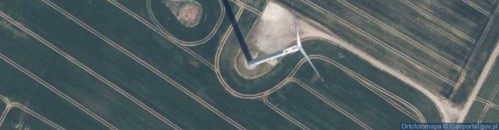 Zdjęcie satelitarne Turbina wiatrowa farmy wiatrowej "Wysoka".