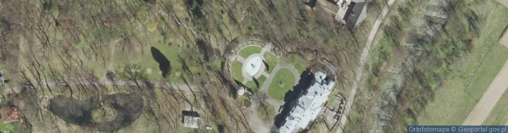 Zdjęcie satelitarne Fontanna przy pałacu Władysława Długosza