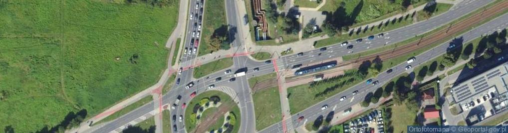 Zdjęcie satelitarne Fotoradar czerwone światło - Kraków, Nowohucka/al.Pokoju, wsch.