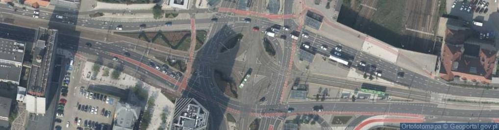 Zdjęcie satelitarne Fotoradar czerwone światło - Poznań, Rondo Kaponiera