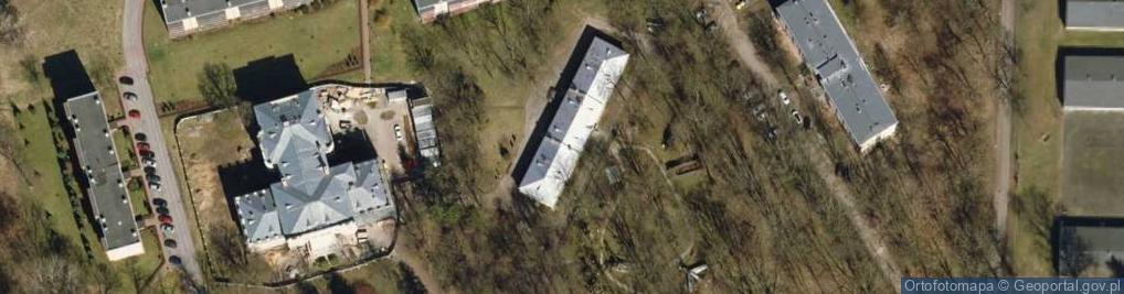 Zdjęcie satelitarne Centrum Informacji Tursytycznej LOT Trzech Rzek w Nowym Dworze Mazowieckim
