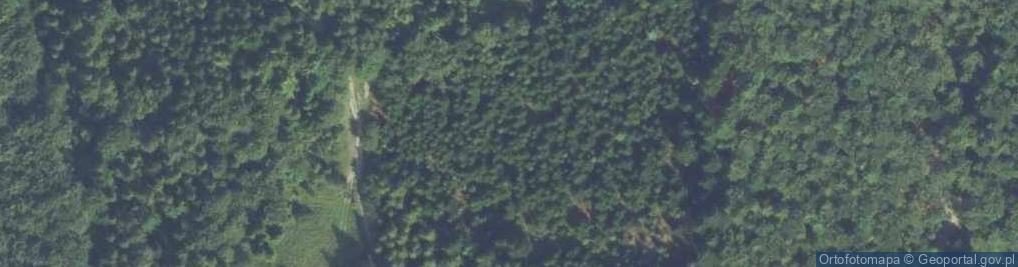 Zdjęcie satelitarne Na rozwidleniu informacja o szlakach.