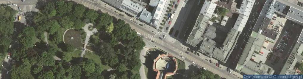 Zdjęcie satelitarne Barbakan w Krakowie