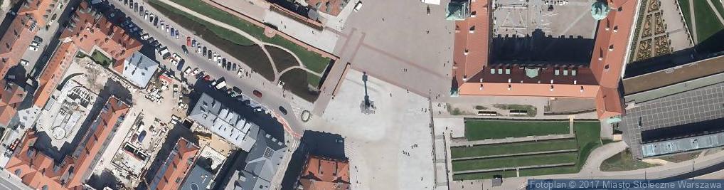 Zdjęcie satelitarne Kolumna Zygmunta III Wazy w Warszawie