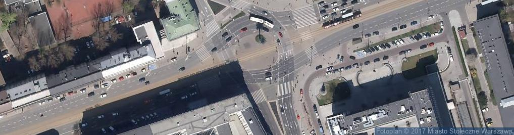 Zdjęcie satelitarne Sztuczna palma na rondzie Charles'a de Gaulle'a w Warszawie