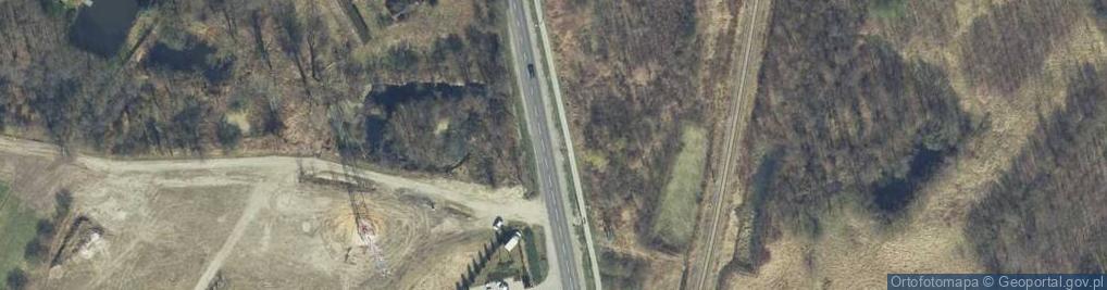 Zdjęcie satelitarne 2 krzyże: metalowy i drewniany