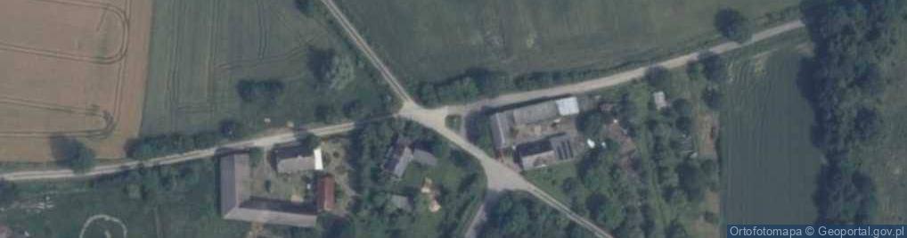 Zdjęcie satelitarne Drewniany krzyż