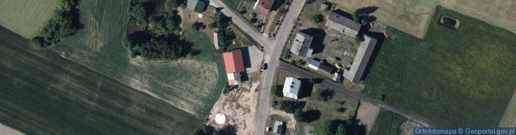 Zdjęcie satelitarne Drewniany krzyż