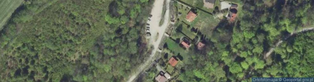 Zdjęcie satelitarne wejscie zielonym szlakiem na Kope Biskupia.