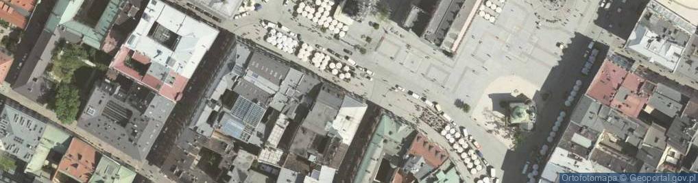 Zdjęcie satelitarne kamera online - Kraków - Rynek Główny od strony Brackiej
