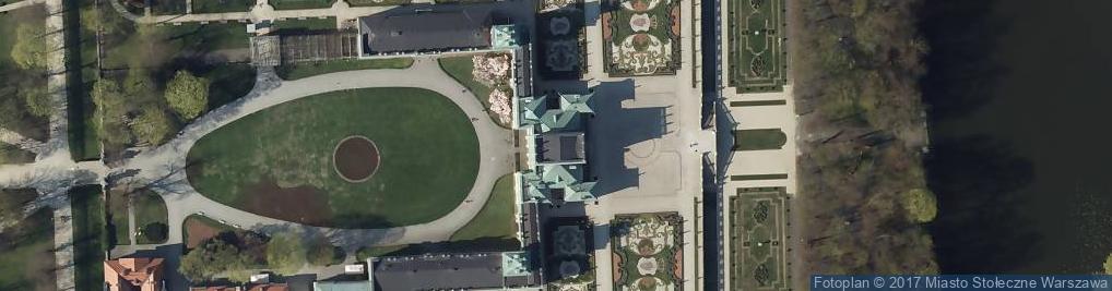 Zdjęcie satelitarne Muzeum Pałacu Króla Jana III w Wilanowie