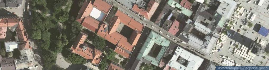 Zdjęcie satelitarne Muzeum Uniwersytetu Jagiellońskiego