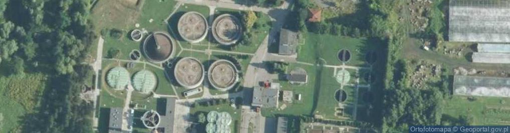 Zdjęcie satelitarne Przemysłowo-komunalna oczyszczalnia ścieków w Brzesku