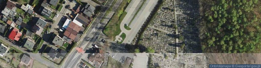 Zdjęcie satelitarne Cmentarz komunalny Halemba w Rudzie Śląskiej