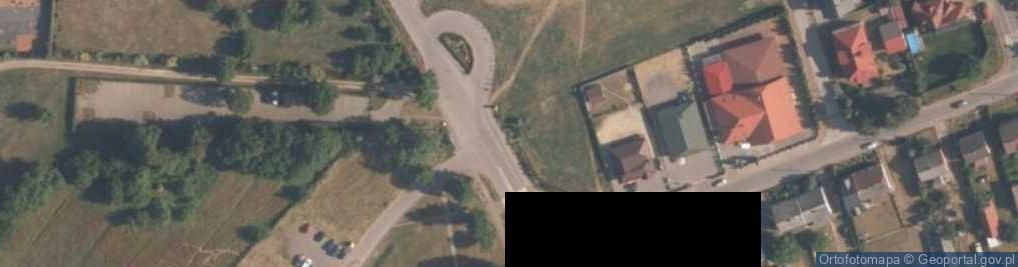 Zdjęcie satelitarne Głaz upamiętniający pierwszą osadę i początki miasta