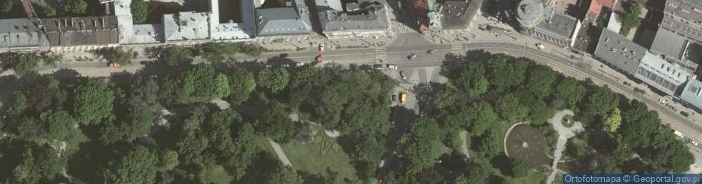 Zdjęcie satelitarne pomnik Jadwigi i Jagiełły