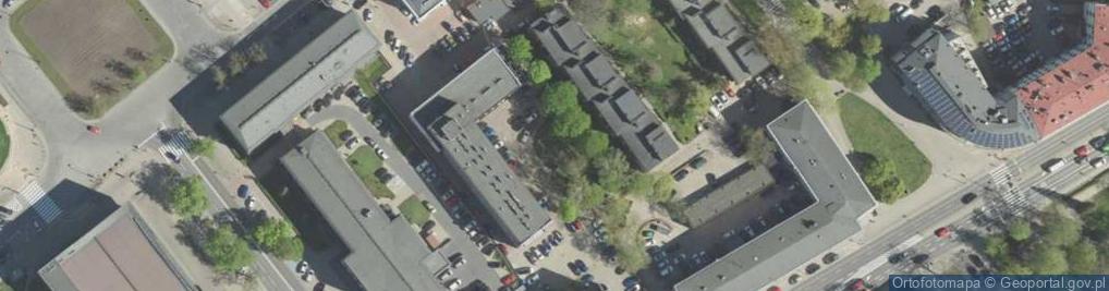 Zdjęcie satelitarne Spalonej Wielkiej Synagogi
