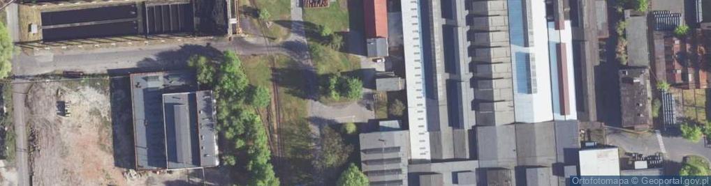 Zdjęcie satelitarne Tablica informująca, że na terenie Huty "E. Cedlera" w latach 1