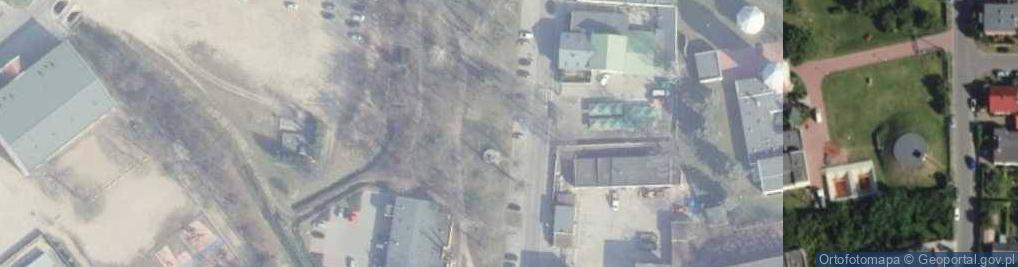 Zdjęcie satelitarne W tym miejscu znajdował się niemiecki kościół ewangelicki
