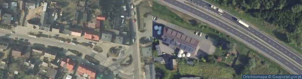 Zdjęcie satelitarne 1) Firma Handlowo-Usługowa Awers Bis, 2) Hotel Restauracja Nekla -Dądaj Dorota