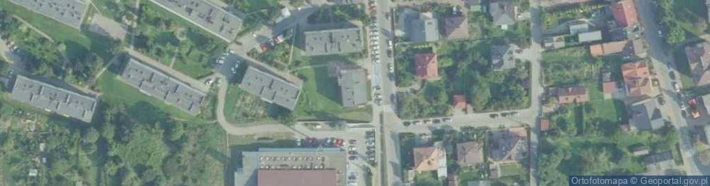 Zdjęcie satelitarne Spółdzielnia Mieszkaniowa Lokatorsko Własnościowa Zorza w Myślenicach
