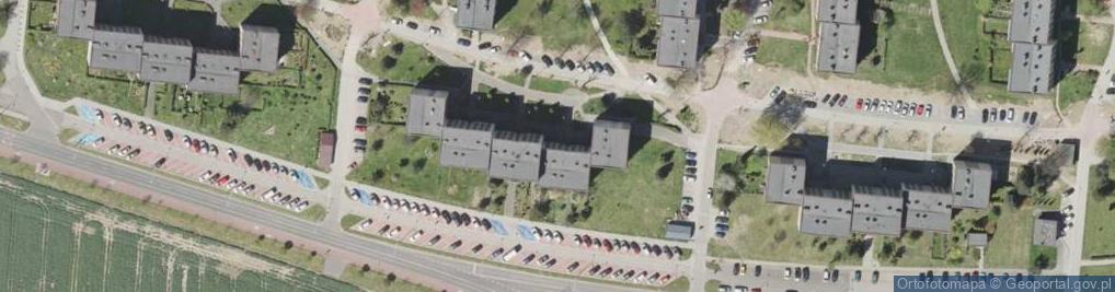 Zdjęcie satelitarne Stowarzyszenie Mieszkańców Osiedli i i II przy Ulicach Granitowej Warszawskiej Węglowej w Bieruniu