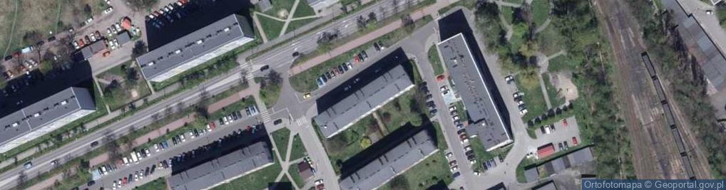 Zdjęcie satelitarne Wspólnota Mieszkaniowa Nieruchomości przy ul.Al.Piastów 1 w Knurowie