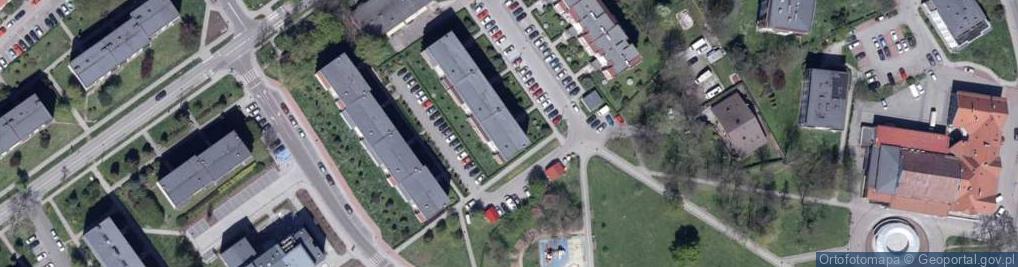 Zdjęcie satelitarne Wspólnota Mieszkaniowa Nieruchomości przy ul.Sokoła 2 w Knurowie