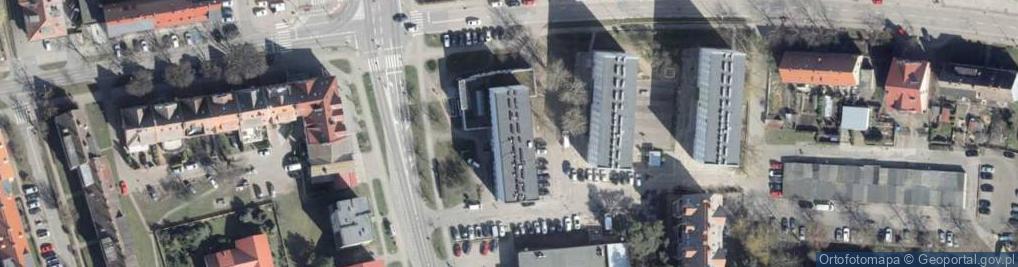 Zdjęcie satelitarne Wspólnota Mieszkaniowa nr 001 przy ul.Bankowej 35, 37 w Policach