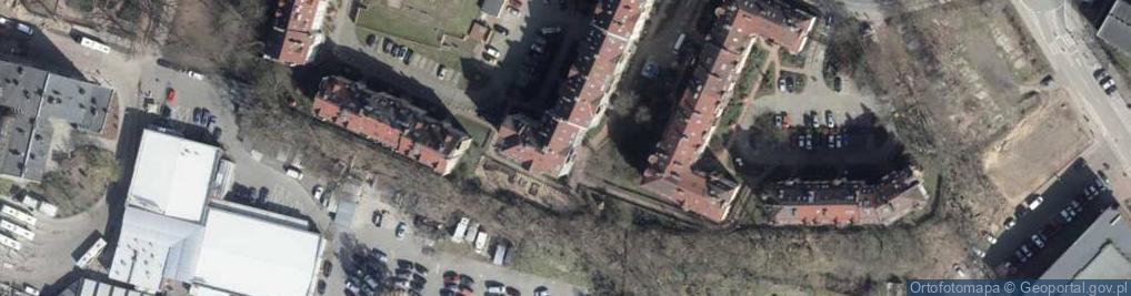 Zdjęcie satelitarne Wspólnota Mieszkaniowa przy ul.Ks.Bpa w.Bandurskiego 2-3-4-4A w Szczecinie