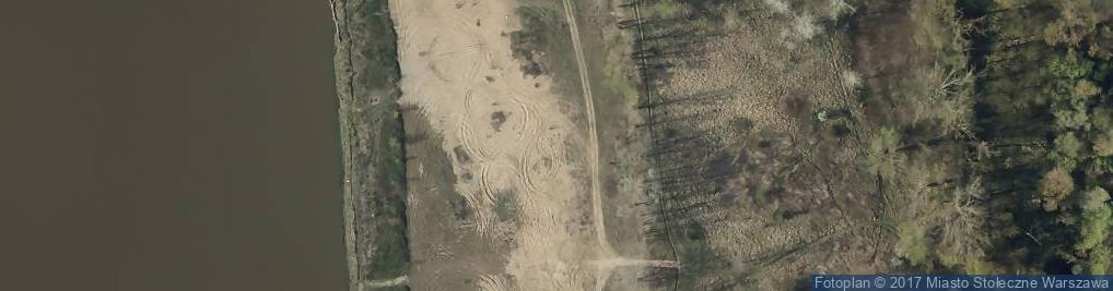 Zdjęcie satelitarne Słupy linii wysokiego napięcia przez Wisłę