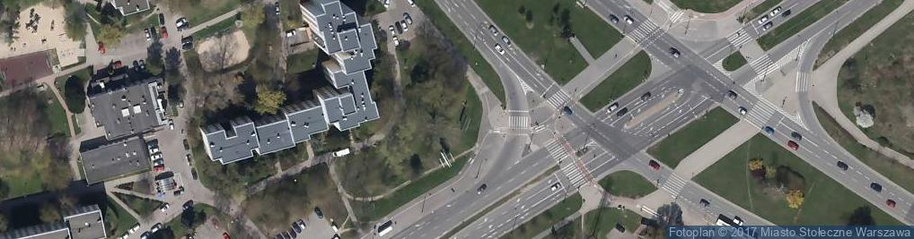 Zdjęcie satelitarne Rowery, Skrzyżowanie ścieżek rowerowych wzdłuż Rosoła i Józefa Feliksa Ciszewskiego