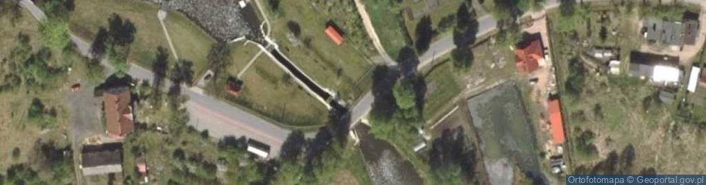 Zdjęcie satelitarne Śluza Miłomłyn- kanał Elbląski