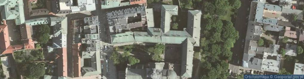 Zdjęcie satelitarne Collegium Broscianum Uniwersytetu Jagiellońskiego