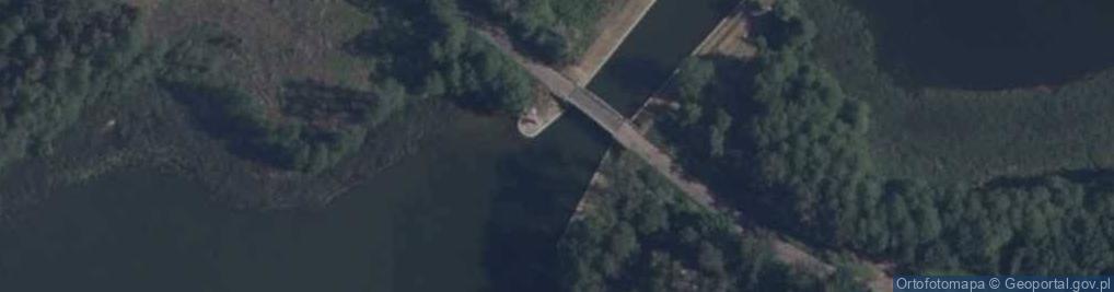 Zdjęcie satelitarne Jagodne Jezioro - Kanał Kula (wejście oznakowane)