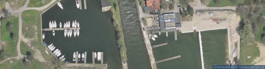 Zdjęcie satelitarne Kanał Łuczański - jez. Niegocin (wejście oznakowane)