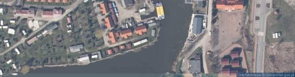 Zdjęcie satelitarne kanał Mielnicki- rz. Łeba