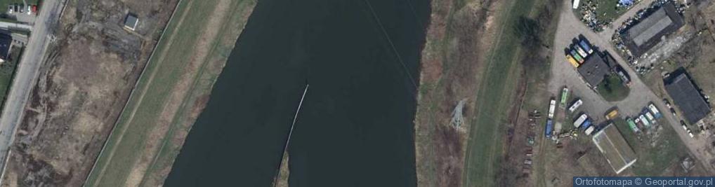 Zdjęcie satelitarne Koniec rozwidlenia rz. Odry