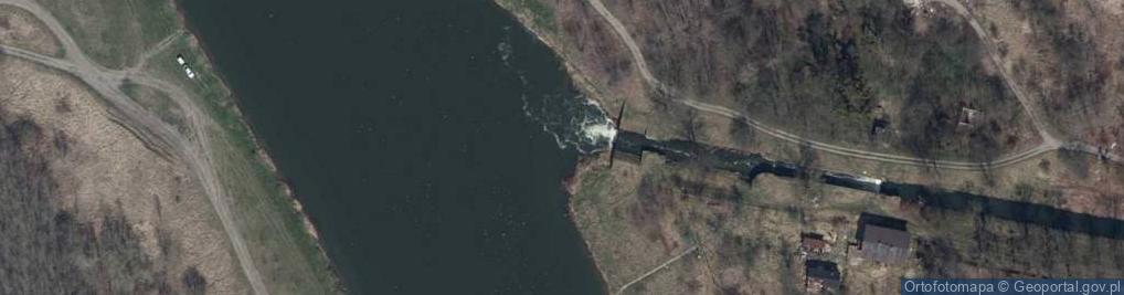 Zdjęcie satelitarne Ujście Kanału Kłodnickiego do rz. Odra