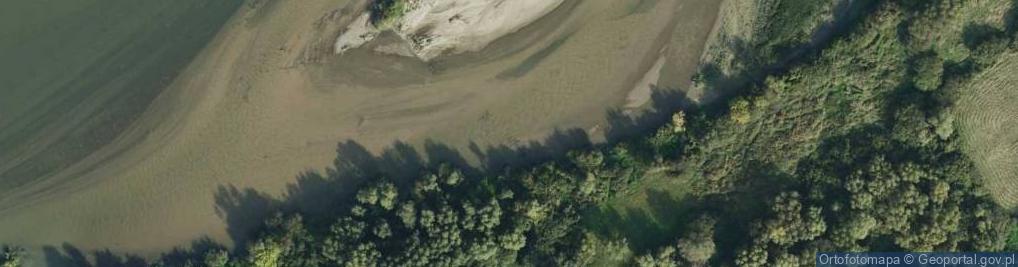 Zdjęcie satelitarne Ujście Kanału od Zadusznik do rz. Wisła