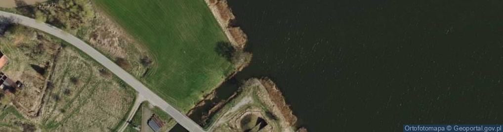 Zdjęcie satelitarne Ujście Kanału Piaskowego do rz. Martwa Wisła